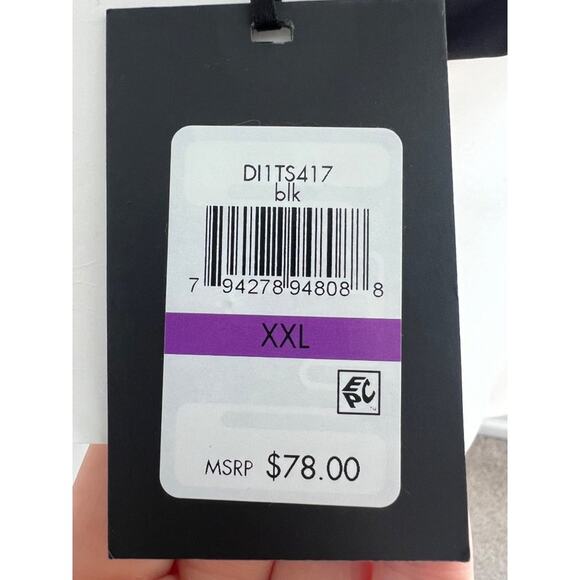 Womens DKNY Twist-Front Bikini Top Black XXL 50+ UPF/SPF Sun Protection - Picture 6 of 7